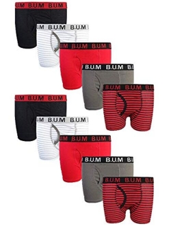 B.U.M. Equipment Boys 10 Pack Solid Boxer Briefs Underwear