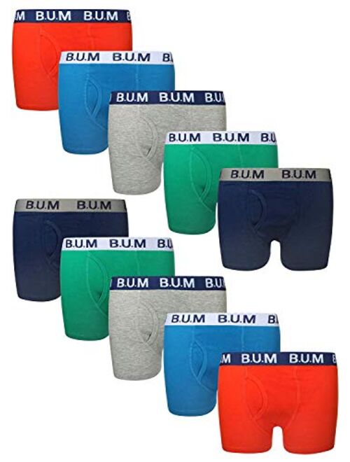 B.U.M. Equipment Boys 10 Pack Solid Boxer Briefs Underwear