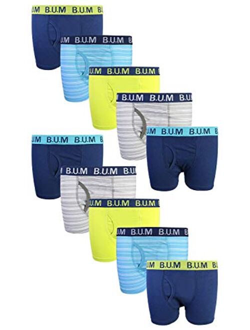 B.U.M. Equipment Boys 10 Pack Solid Boxer Briefs Underwear