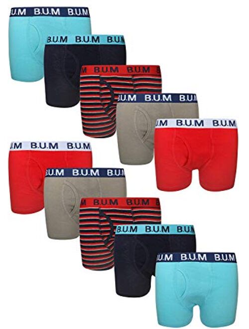 B.U.M. Equipment Boys 10 Pack Solid Boxer Briefs Underwear