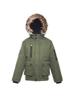 Rokka&Rolla Boys' Water-Resistant Hooded Heavy Padded Winter Coat Lined Thickened Insulated Parka Anorak Puffer Jacket