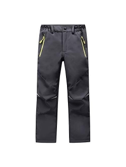 LANBAOSI Kids Boys Girls Waterproof Outdoor Hiking Pants Warm Fleece Lined