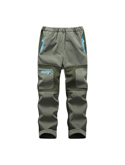 LANBAOSI Kids Boys Girls Waterproof Outdoor Hiking Pants Warm Fleece Lined