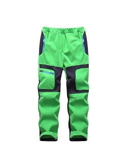 LANBAOSI Kids Boys Girls Waterproof Outdoor Hiking Pants Warm Fleece Lined