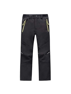 LANBAOSI Kids Boys Girls Waterproof Outdoor Hiking Pants Warm Fleece Lined