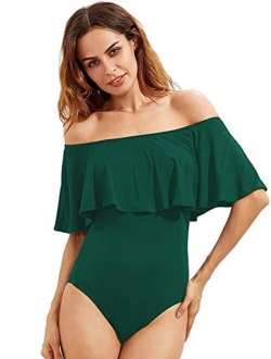 Women's Off The Shoulder Short Sleeve Ruffle Bodysuit