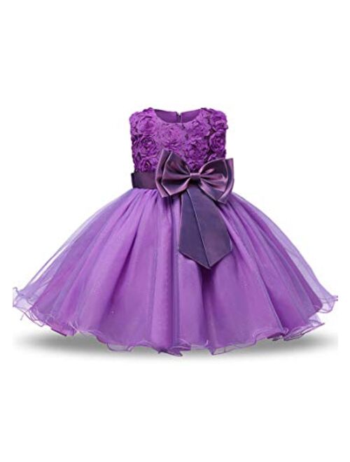 YMING Girl's Lace Tutu Dress Wedding Party Fancy Flower Girl Dress