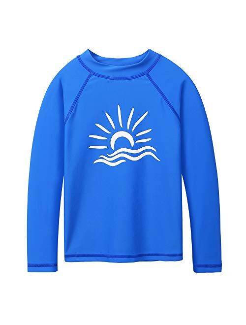 TFJH E Girls & Boys Long Sleeve Rashgurad Swimsuit UPF 50+ Kids Swimwear Sunsuits