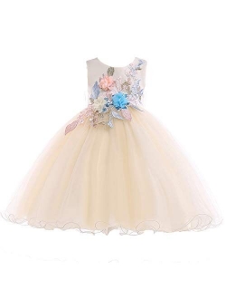 AIMJCHLD 2-10T Kids Flower Girl Dress Teen Girls Pageant Party Communion Dresses