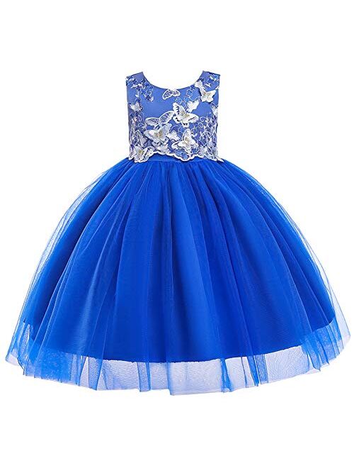 AIMJCHLD 2-10T Kids Flower Girl Dress Teen Girls Pageant Party Communion Dresses