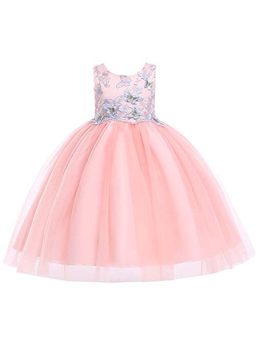 AIMJCHLD 2-10T Kids Flower Girl Dress Teen Girls Pageant Party Communion Dresses