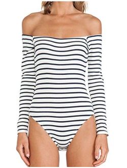 Cheapcotton Women's Shoulderless Leotard