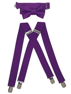 Spencer J's Boys X Back Suspenders & Bowtie Set Variety of Colors