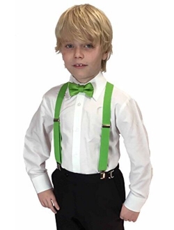 Spencer J's Boys X Back Suspenders & Bowtie Set Variety of Colors