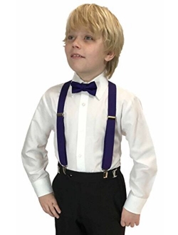 Spencer J's Boys X Back Suspenders & Bowtie Set Variety of Colors