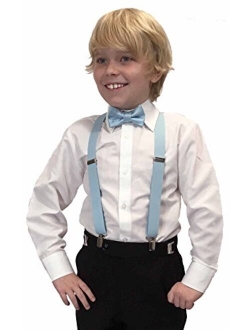 Spencer J's Boys X Back Suspenders & Bowtie Set Variety of Colors