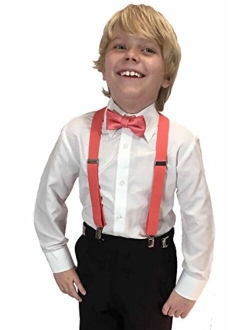 Spencer J's Boys X Back Suspenders & Bowtie Set Variety of Colors