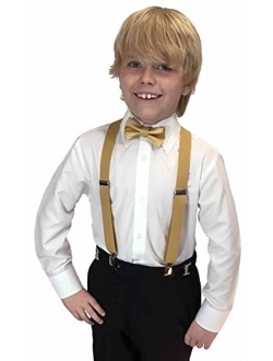 Spencer J's Boys X Back Suspenders & Bowtie Set Variety of Colors