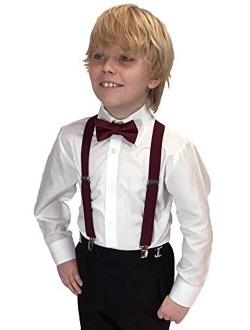 Spencer J's Boys X Back Suspenders & Bowtie Set Variety of Colors