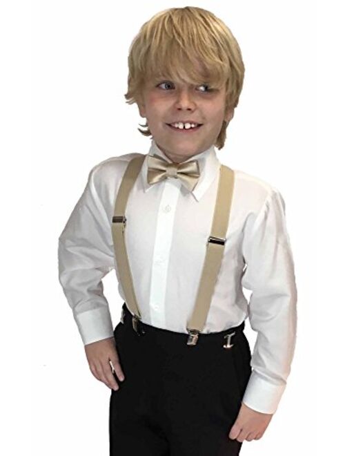 Spencer J's Boys X Back Suspenders & Bowtie Set Variety of Colors