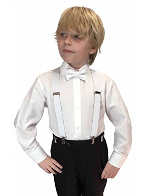 Spencer J's Boys X Back Suspenders & Bowtie Set Variety of Colors