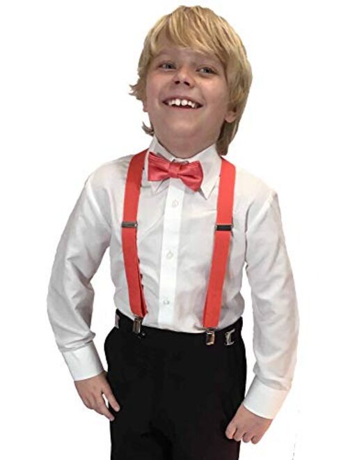 Spencer J's Boys X Back Suspenders & Bowtie Set Variety of Colors