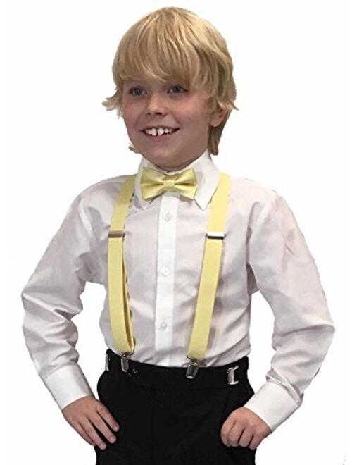 Spencer J's Boys X Back Suspenders & Bowtie Set Variety of Colors