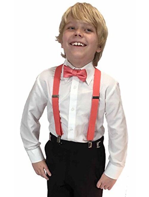 Spencer J's Boys X Back Suspenders & Bowtie Set Variety of Colors