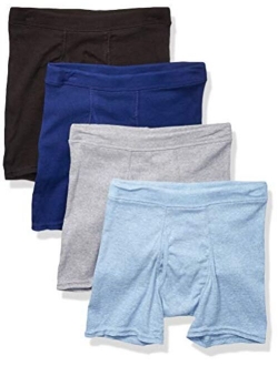 Boys' 4 Pack Ultimate Comfortsoft Black and Grey Dyed Boxer Brief