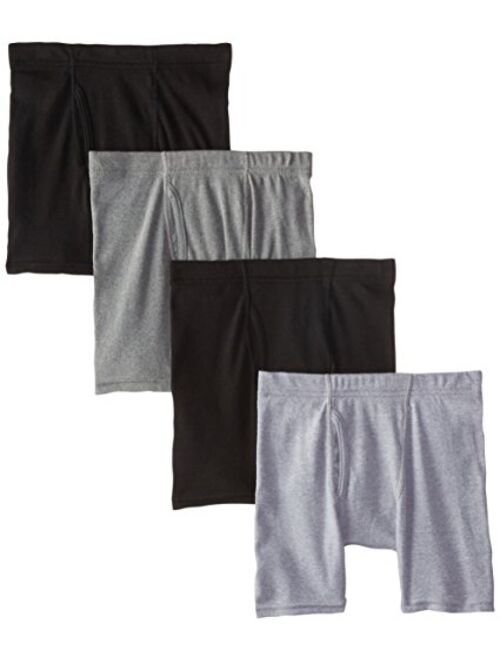 Hanes Boys' 4 Pack Ultimate Comfortsoft Black and Grey Dyed Boxer Brief