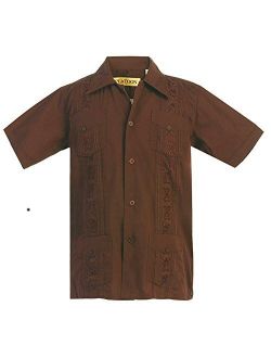 Platoon Kids Boys Guayabera Short Sleeve Cuban Shirt Wedding Beach - Toddlers & Juniors