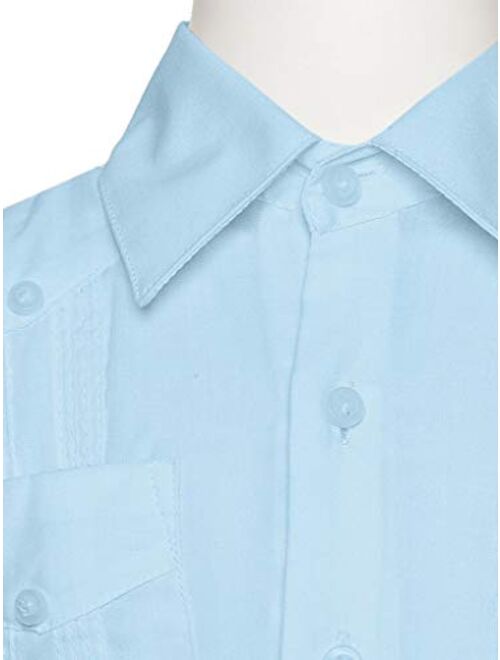 Gentlemens Collection Big Boy's Little Boys Long Sleeve/Short Sleeve Linen Look Guayabera Shirt