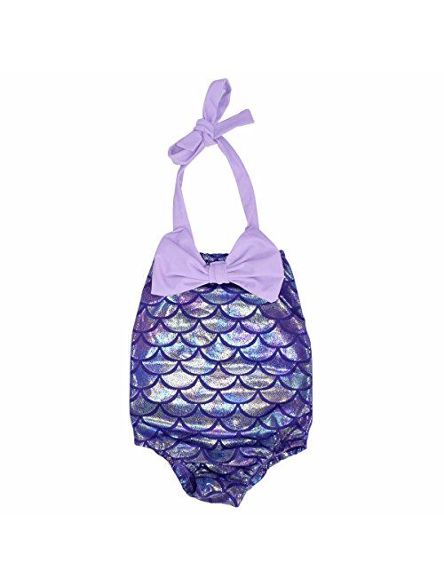 Unique Baby Girls Mermaid Scale Bathing Suit and Headband