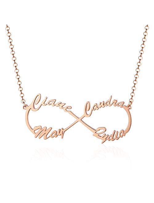 FenFang Personalized Infinity Name Necklace Custom Necklace with Any Names Infinity Necklace with Names Gift for Women Christmas Best Friends Jewelry for Women