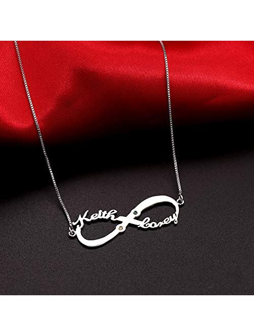 HACOOL Personalized Name Necklace Custom Inscribed Pendant Jewelry 925 Sterling Silver with Any Name