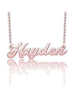 LoEnMe Jewelry Rose Gold Name Necklace Personalized Custom Made Gift for Women Girls Couple