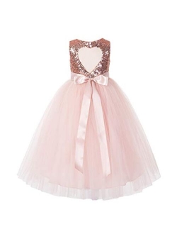 ekidsbridal Heart Cutout Sequin Junior Flower Girl Dress Christening Dresses 172seq