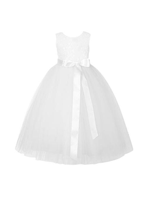 ekidsbridal Heart Cutout Sequin Junior Flower Girl Dress Christening Dresses 172seq