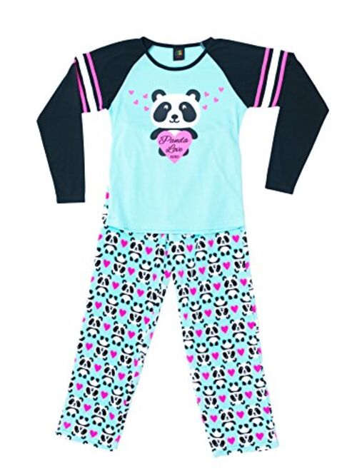 Just Love Two Piece Girls Screen Print Pajamas Set - Jersey Top - Fleece Bottom