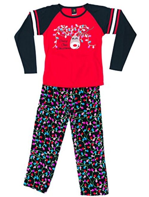 Just Love Two Piece Girls Screen Print Pajamas Set - Jersey Top - Fleece Bottom