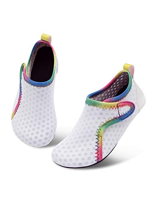 JIASUQI Kids Boys and Girls Summer Athletic Water Shoes Aqua Socks for Beach Swimming Pool