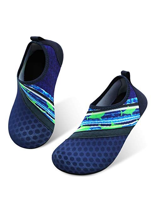 JIASUQI Kids Boys and Girls Summer Athletic Water Shoes Aqua Socks for Beach Swimming Pool