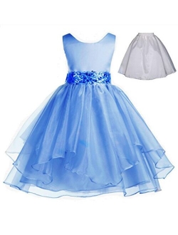 ekidsbridal Wedding Ruffles Organza Flower Girl Dress Sequin Toddler Pageant Free Petticoat 012s