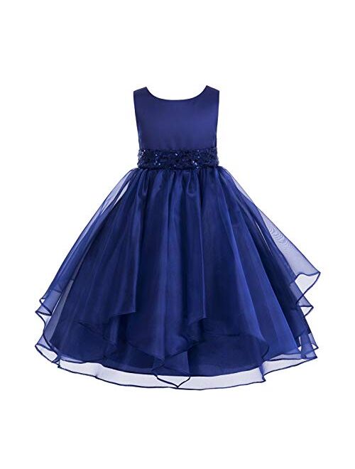 ekidsbridal Wedding Ruffles Organza Flower Girl Dress Sequin Toddler Pageant Free Petticoat 012s