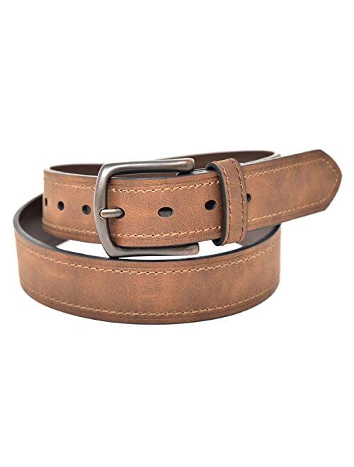 NYBC Belts for Men Vegan Leather Casual Mens Belt 38mm Width, NYBC Colton