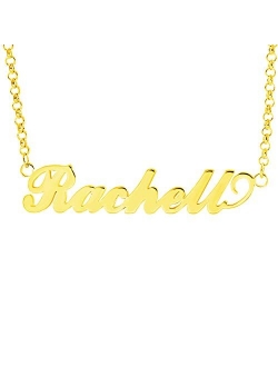 YINSHIFU 18K Gold Plated Name Necklace Personaliaed Name Plate Necklace Gift for Women