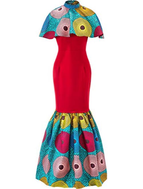 HongyuAmy Women African Print Dresses Kente Print Dresses