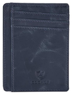 COCHOA Travel Leather Wallets for Men & Women RFID Blocking Slim Design Front Pocket Minimalist Stylish Credit Card Wallet