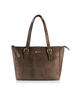 Corkor Cork Purse Vegan Handbag for Women | Cruelty Free Satchel Non Leather | Roomy Bag