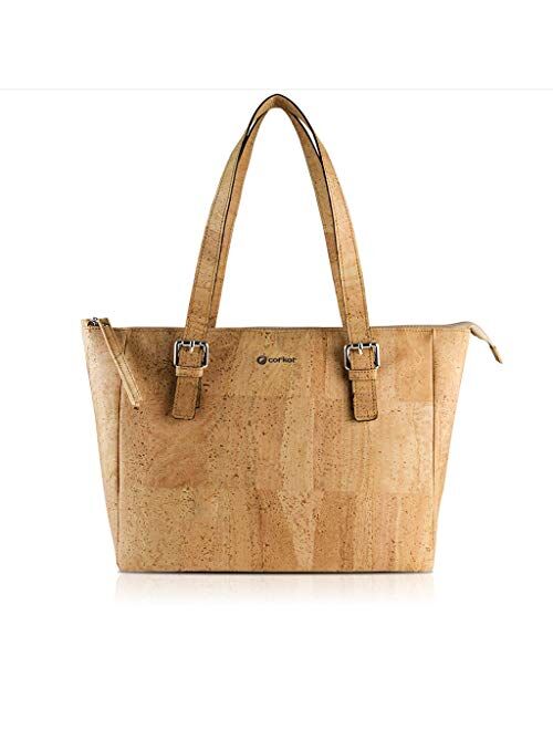 Corkor Cork Purse Vegan Handbag for Women | Cruelty Free Satchel Non Leather | Roomy Bag